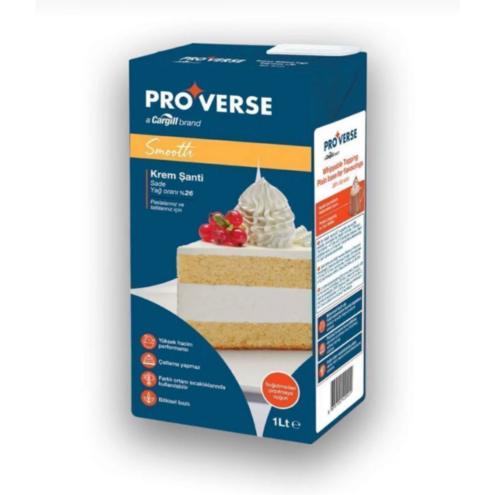 Proverse Smooth Krem Şanti Sade Bitkisel Bazlı 1 L